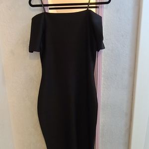 Bodycon black bandage off the shoulder dress (L)